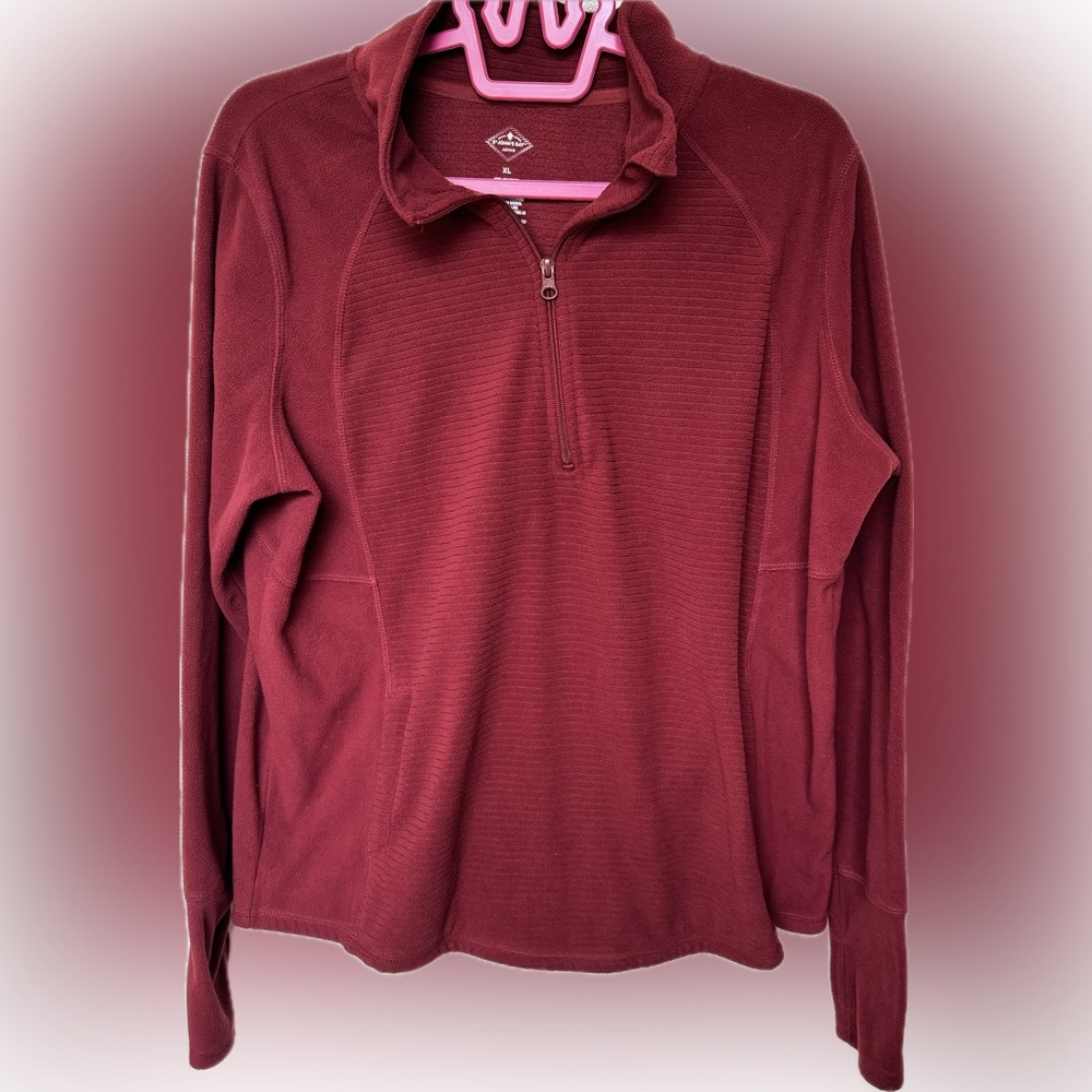 St. John's Bay Men's Maroon Zip-Up Sweater